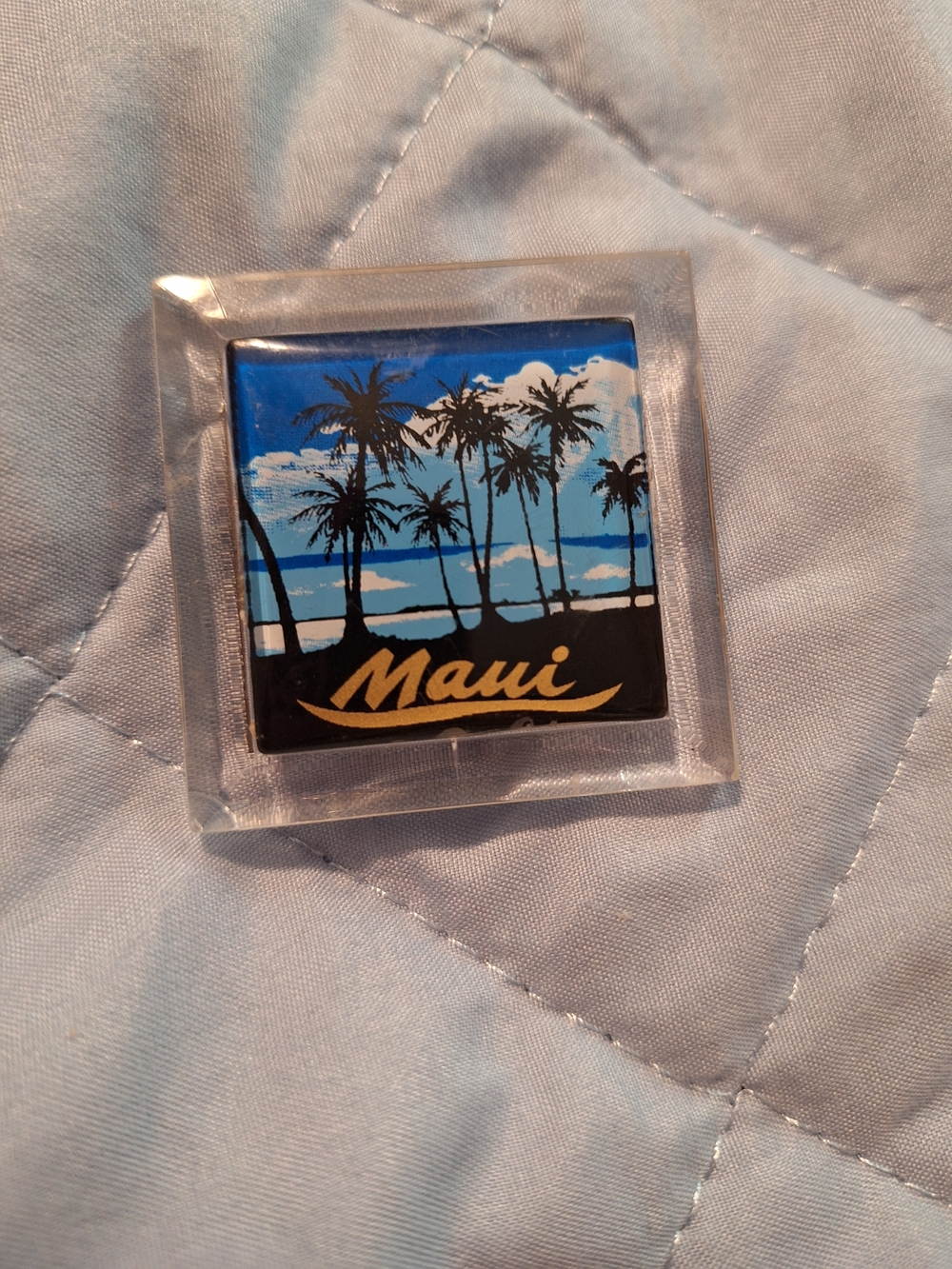 Maui Palm Tree Souvenir Magnet - Blue